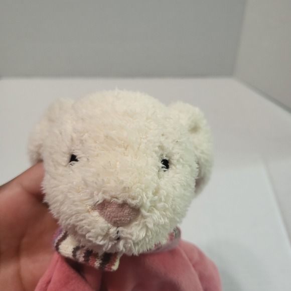 Jellycat Lingley Bunny Soother Blanket Pink Stripes Comforter Lovey Doudou Plush - Picture 4 of 6